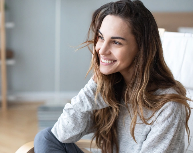 Confident woman following rhinoplasty procedure