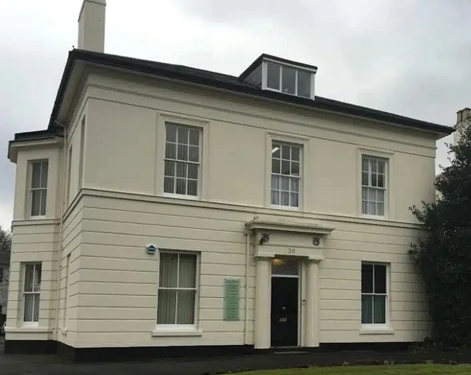 Exterior view of Birmingham Beauty Clinic building showing clinic entrance and facade.